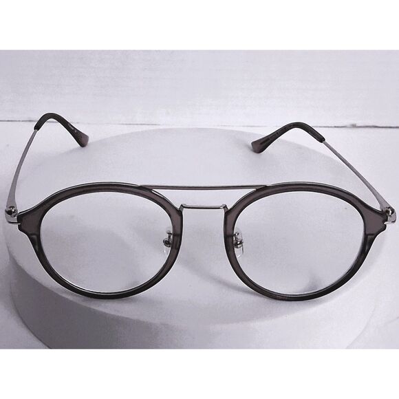 Firmoo S7227X 49-21-143 C5 Gray Crystal Full Frame Round Eyeglasses Frames - Picture 2 of 15